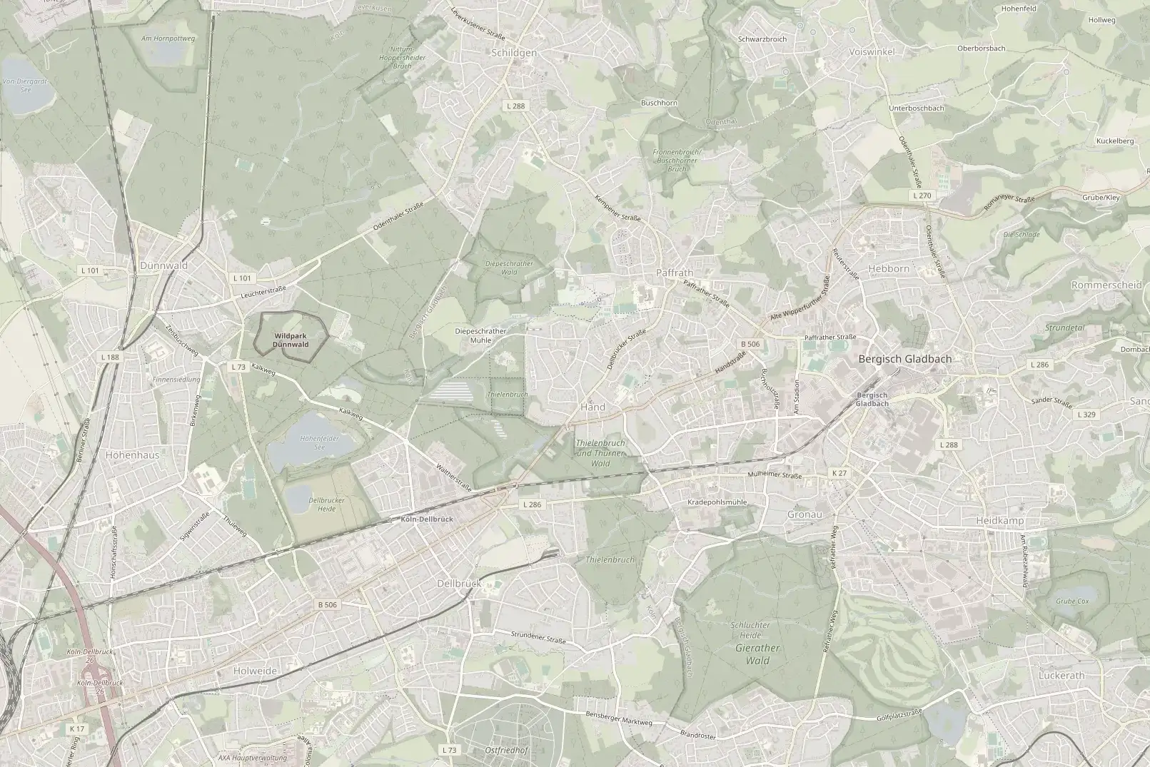 Karte mit den Verkaufsstellen am Talweg in Bergisch Gladbach und in der Berliner Straße in Köln-Mülheim
